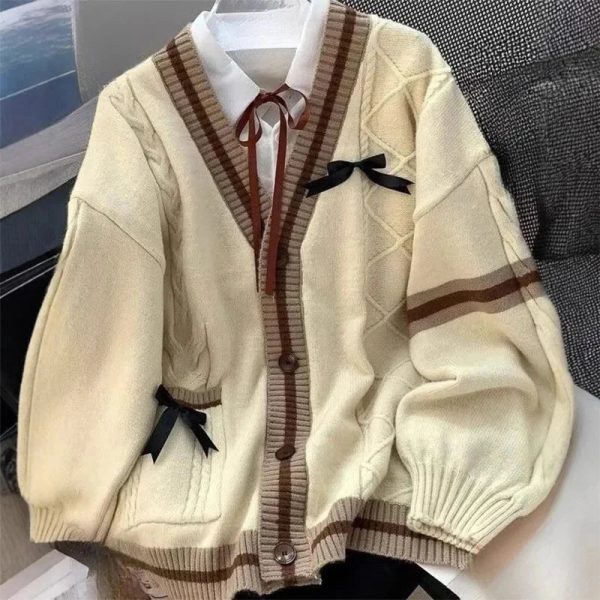 Sweetheart Bow Knit Cardigan