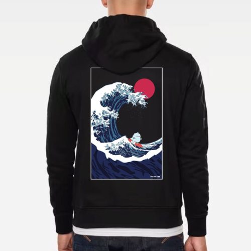 Tato Surfing The Great Wave Square Hoodie