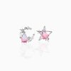 Teardrop Stars Moon Gold-Plated Stud Earrings