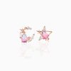 Teardrop Stars Moon Gold-Plated Stud Earrings