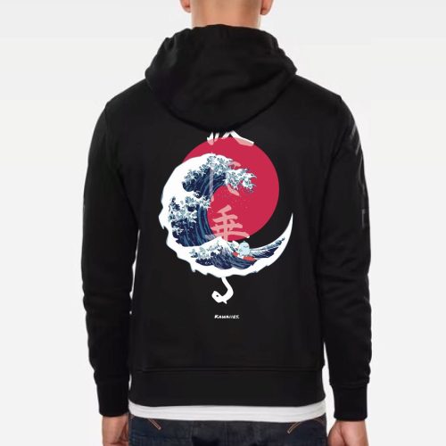 The Great Wave Blood Moon Sun Tato Hoodie