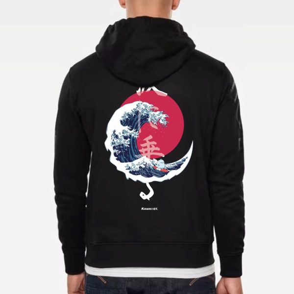 The Great Wave Blood Moon Sun Tato Hoodie