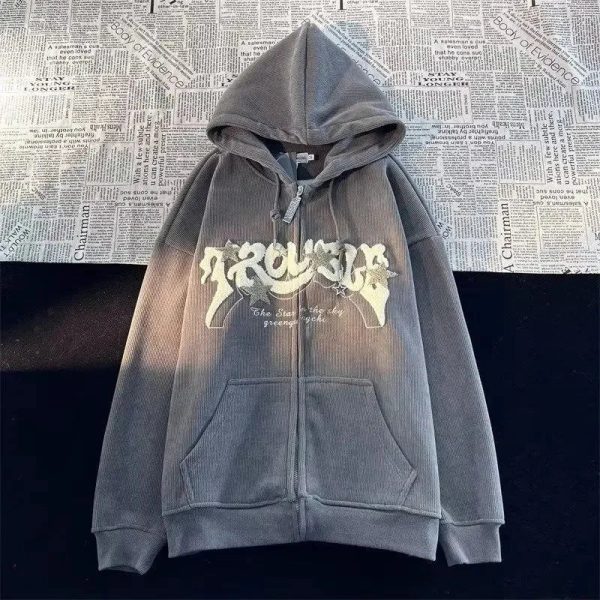 Thick Oversized 'Trouble' Y2K Streetwear Hoodie
