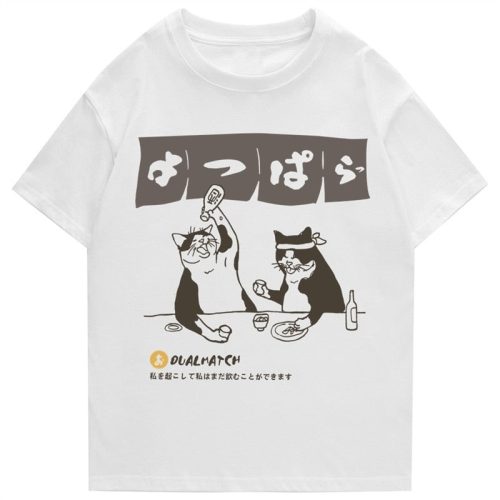 Two Cats Drinking at Japanese Bar Unisex Tee