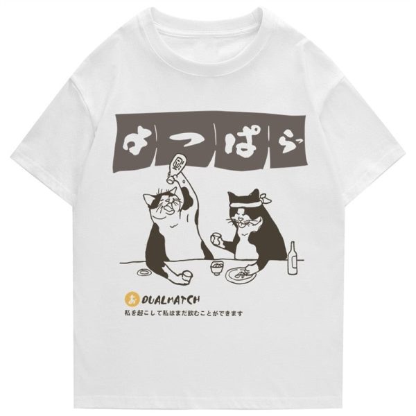 Two Cats Drinking at Japanese Bar Unisex Tee