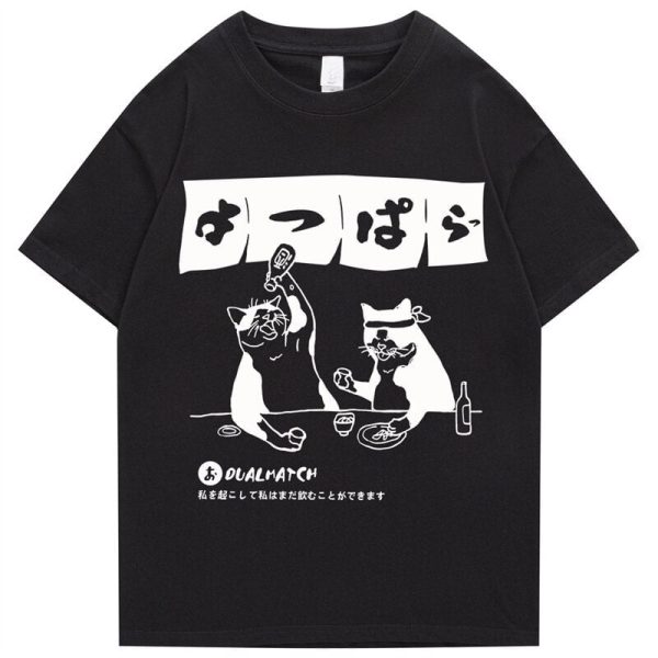Two Cats Drinking at Japanese Bar Unisex Tee