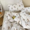 Vintage Bear Cute Polyester Bedding Set with Bed Sheet