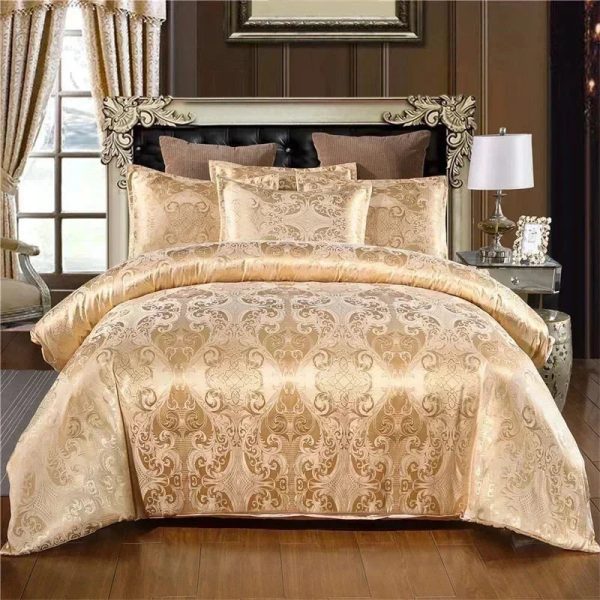Vintage White Cream Jacquard Bedding Set Luxury