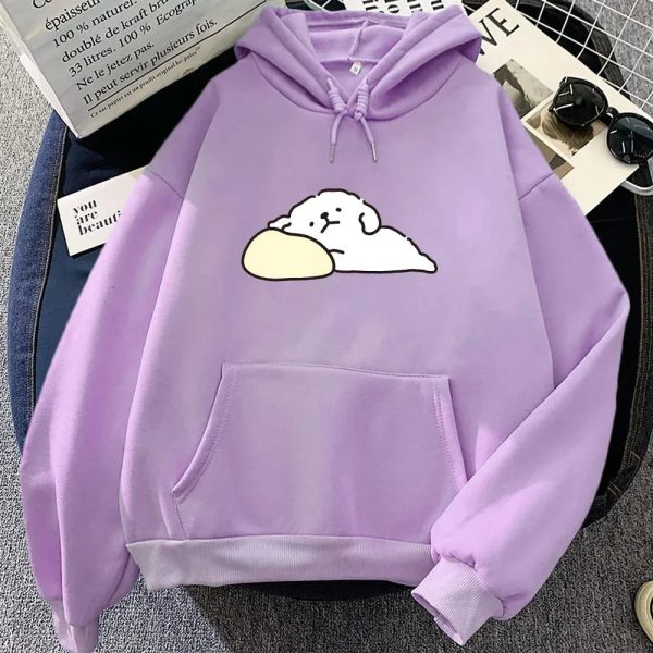 White Mochi Luckie the Dog Unisex Hoodie