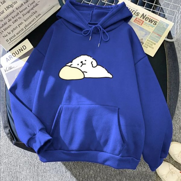White Mochi Luckie the Dog Unisex Hoodie