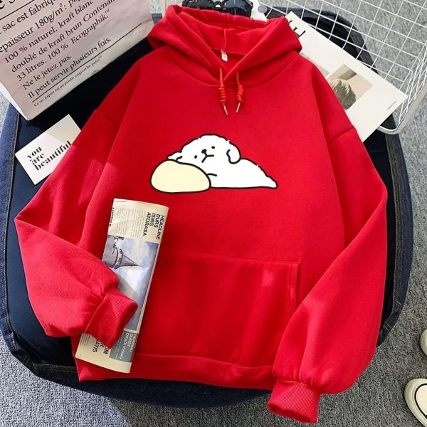 White Mochi Luckie the Dog Unisex Hoodie