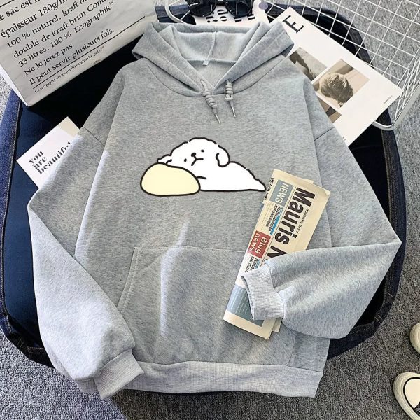 White Mochi Luckie the Dog Unisex Hoodie