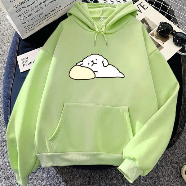 White Mochi Luckie the Dog Unisex Hoodie