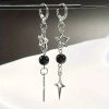Y2k Celestial Metallic Star Drop Earrings