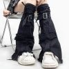 Y2K Harajuku Spice Girls Black Pink Zipper Leg Warmers