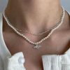 Y2K Pearl Choker Women's Saturn Pendant Necklace